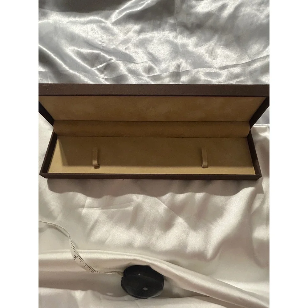 Coach Vintage Brown Jewelry Presentation Box Gold Logo Plaque Necklace Case